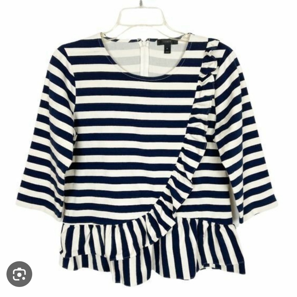 J Crew Asymmetrical Ruffle Top - Picture 9 of 11